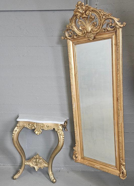 SPEGEL MED TRYMÅBORD, rokokostil.